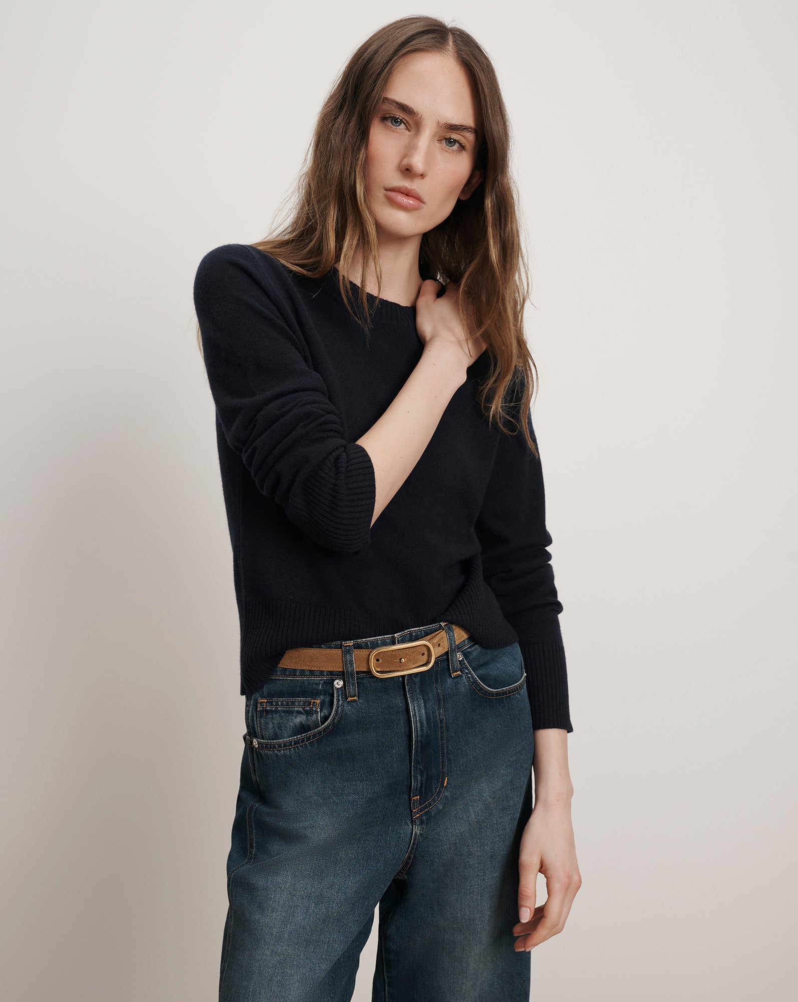 Veronica Beard Pippen Cashmere Pullover - Navy