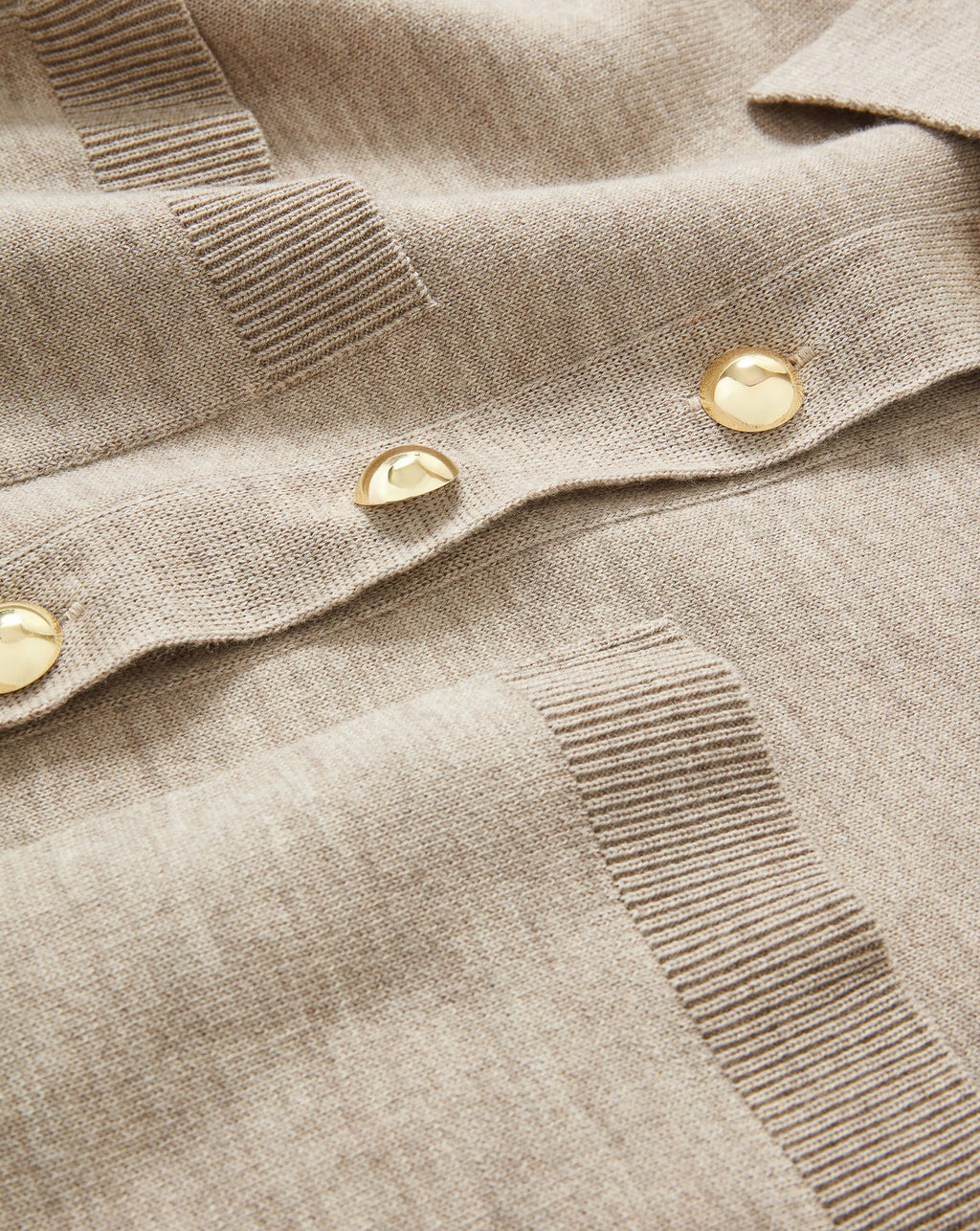 Veronica Beard Madden Merino Wool Mini Shirtdress - Oatmeal Melange