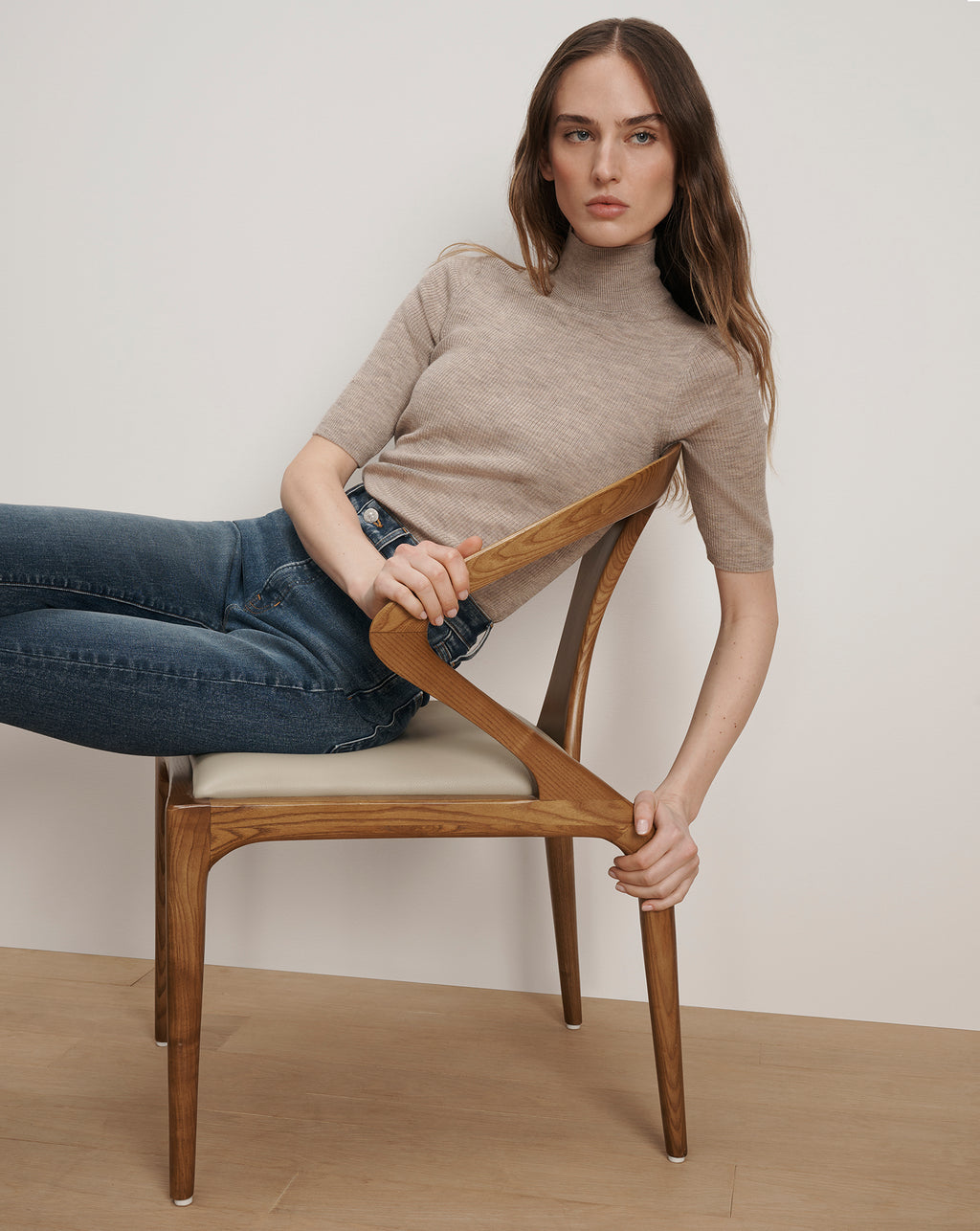 Veronica Beard Alastair Merino Wool Pullover - Oatmeal Melange