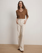 Veronica Beard Milette Merino Wool Pullover - Dark Acorn