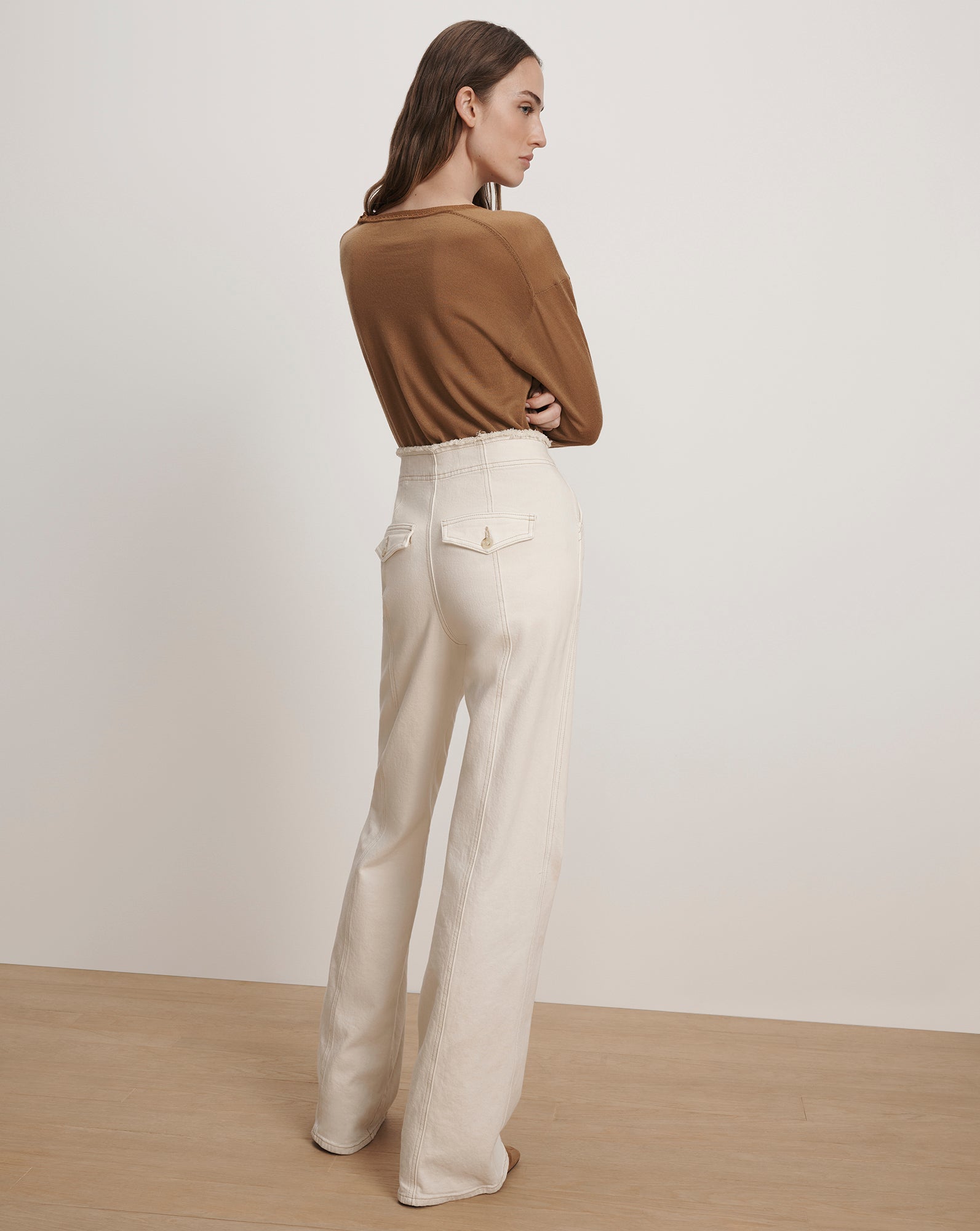 Veronica Beard Milette Merino Wool Pullover - Dark Acorn