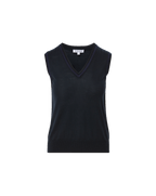 Veronica Beard Milette Merino Wool Sweater Vest - Navy