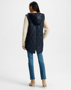Veronica Beard Barrows Knit-Sleeve Quilted Jacket - Navy/Heathered Sand