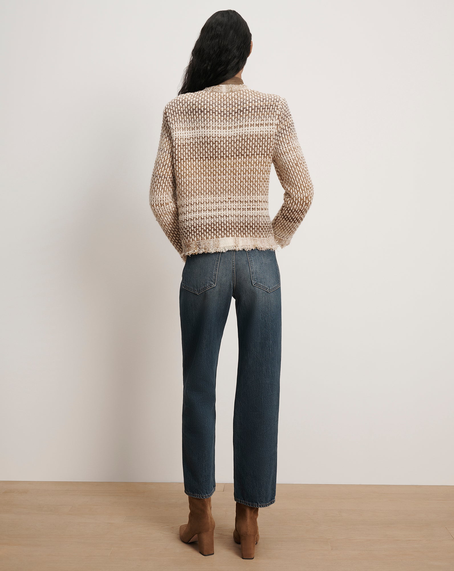 Veronica Beard Sariyah Knit Jacket - Desert Khaki Multi