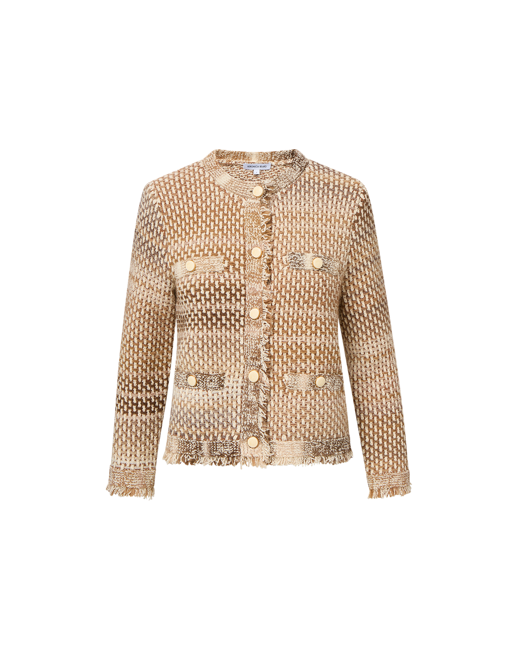Veronica Beard Sariyah Knit Jacket - Desert Khaki Multi