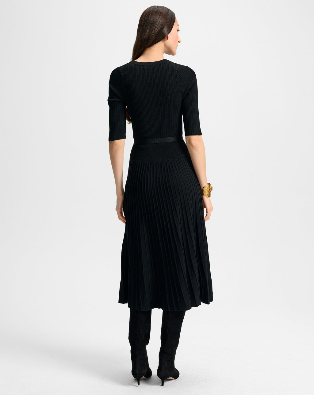 Veronica Beard Elthea Belted Midi Dress - Black