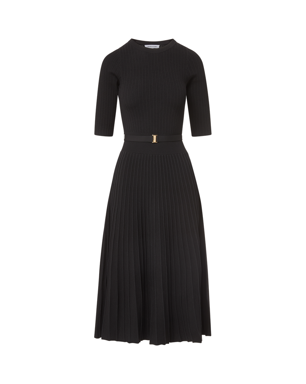 Veronica Beard Elthea Belted Midi Dress Black