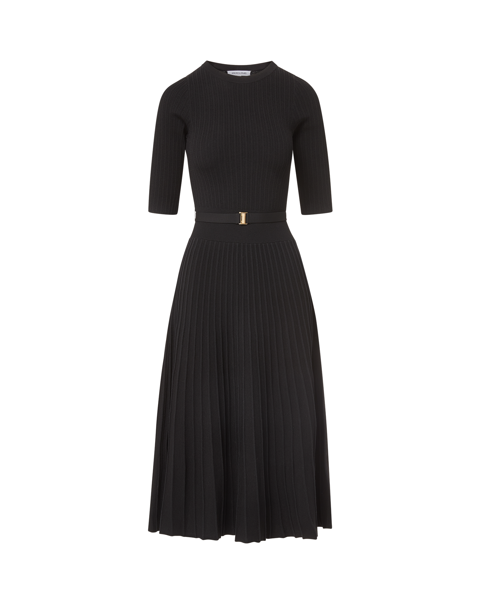 Veronica Beard Elthea Belted Midi Dress Black
