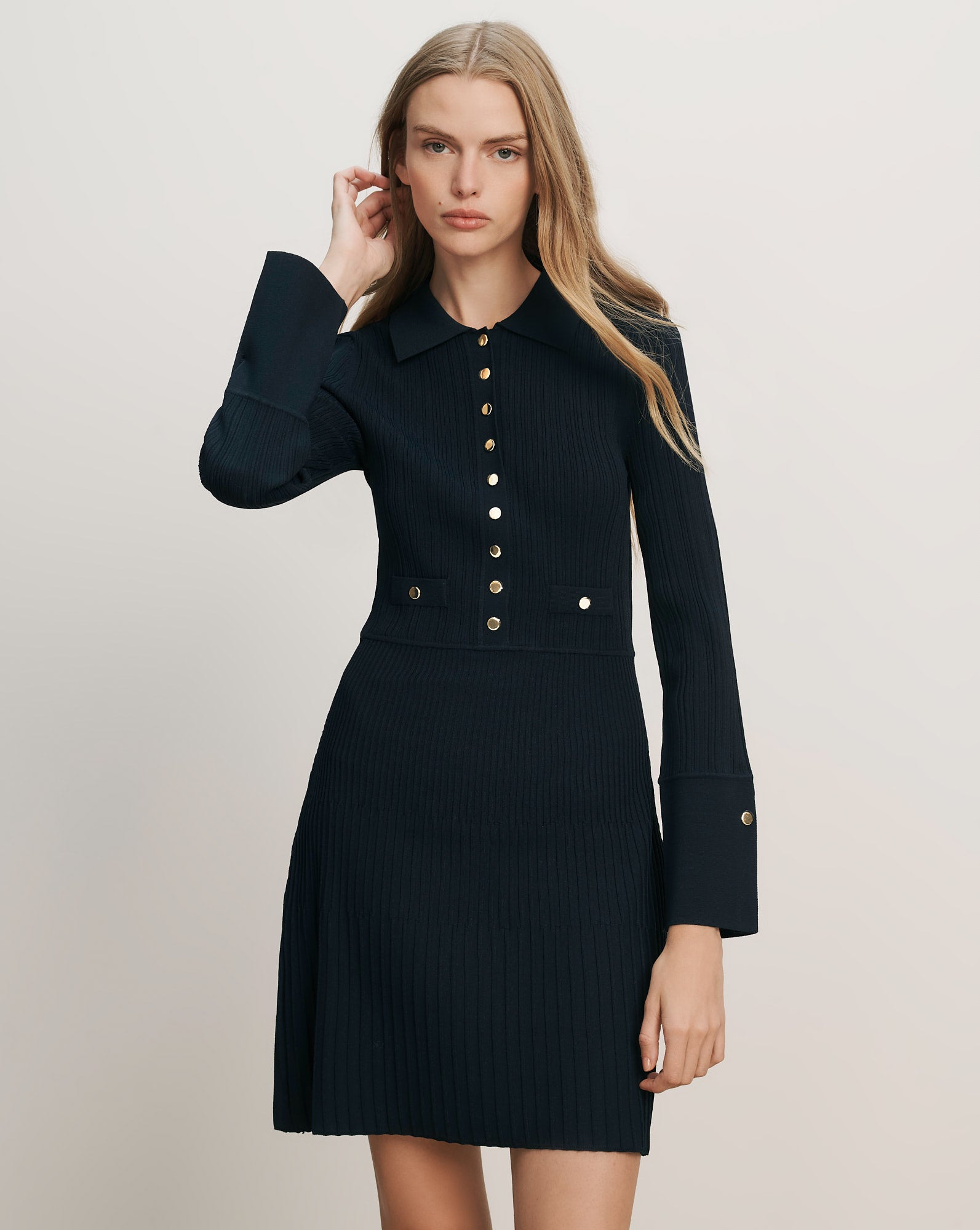 Veronica Beard Lauper Knit Mini Dress - Navy