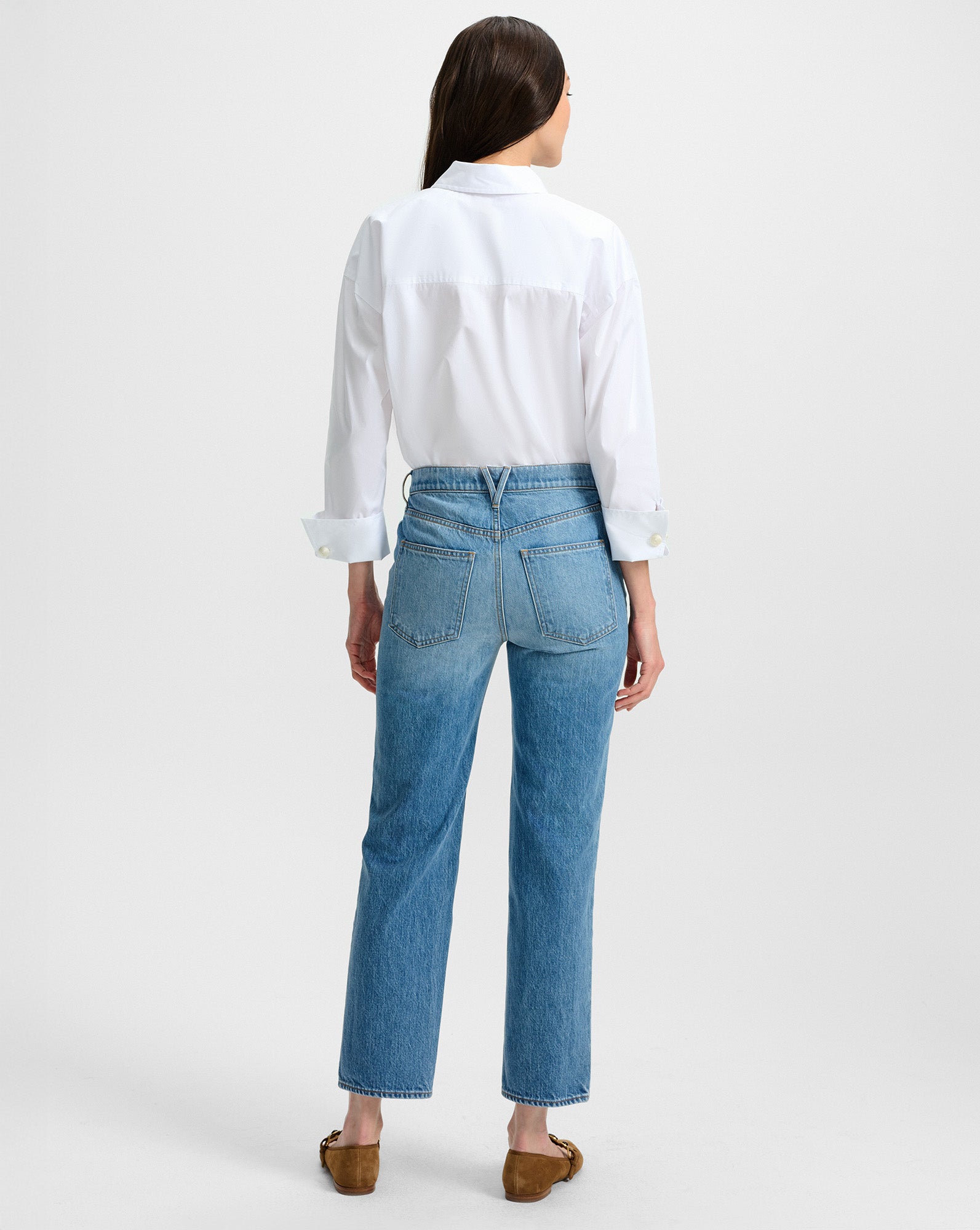 Veronica Beard Draymond Cuff-Sleeve Shirt - White