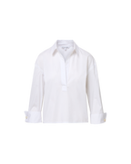 Veronica Beard Draymond Cuff-Sleeve Shirt - White
