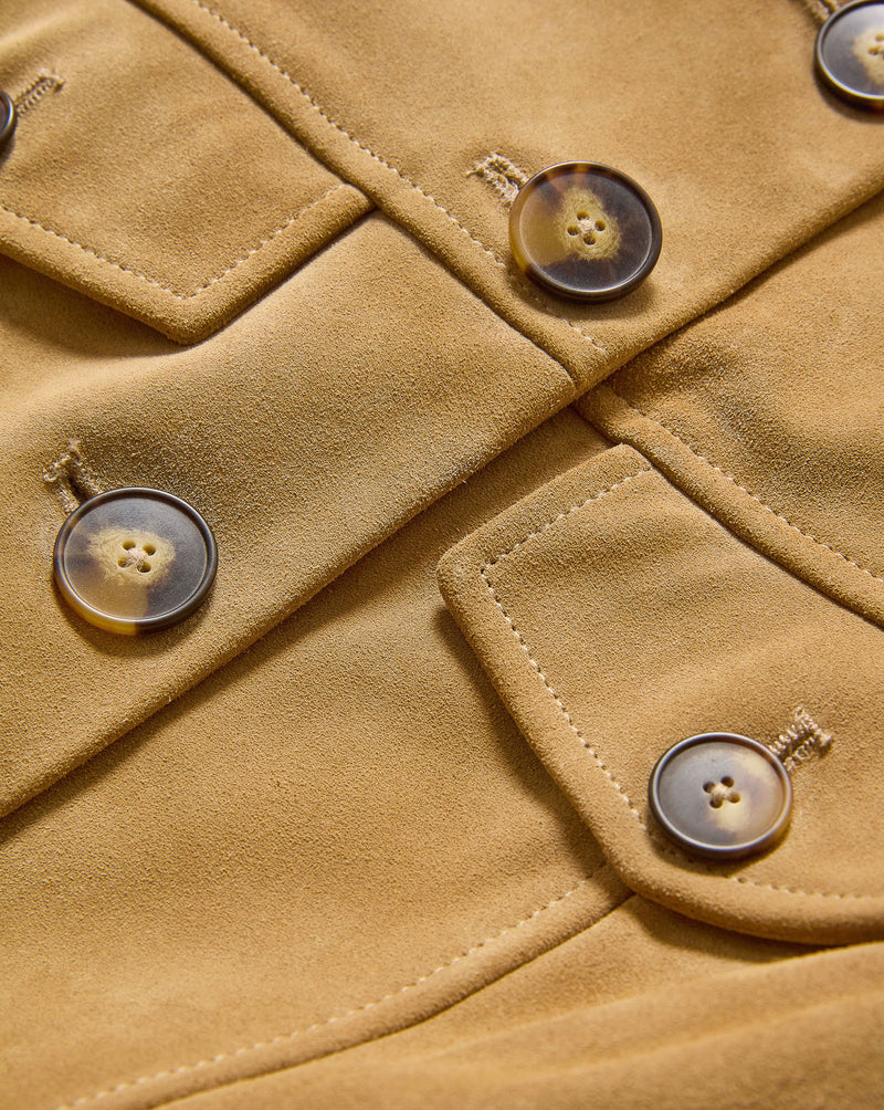 Veronica Beard Orrin Suede Jacket - Desert Khaki