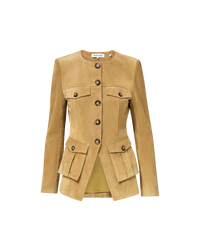 Veronica Beard Orrin Suede Jacket - Desert Khaki