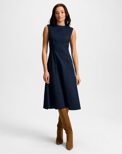 Veronica Beard Dulce Denim Midi Dress - Midnight Wash