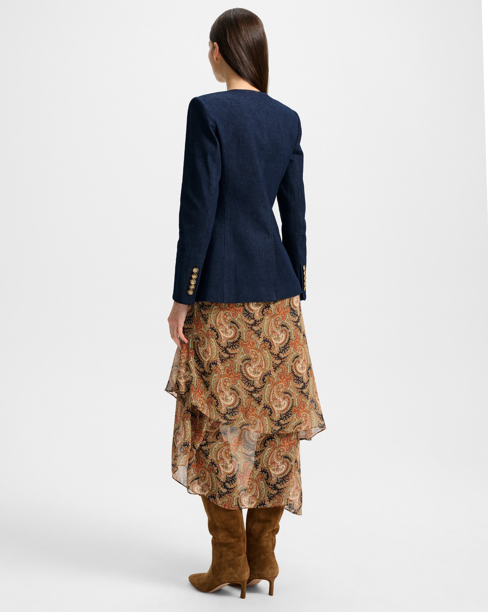Veronica Beard Cynthia Tailored Denim Jacket - Midnight Wash