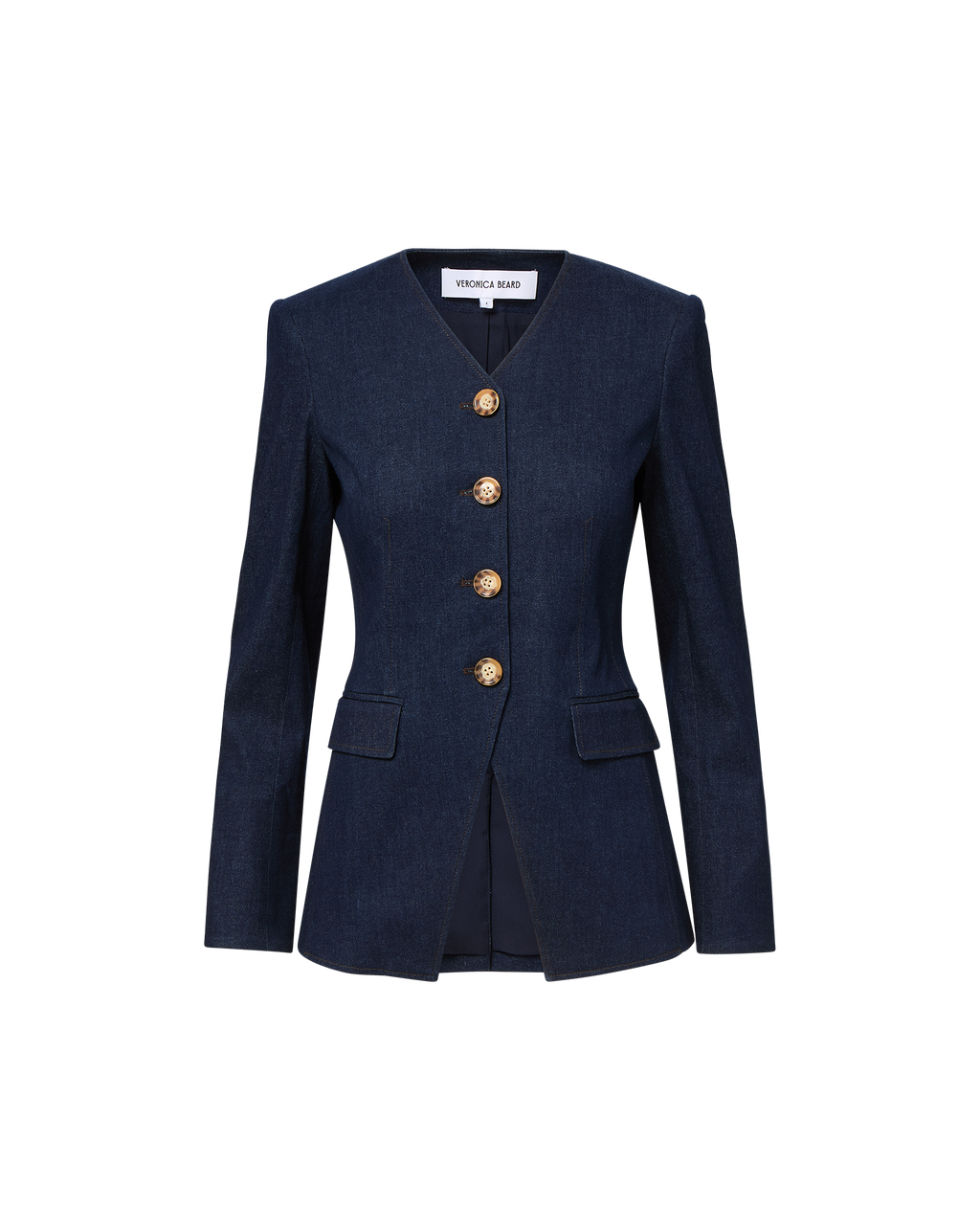 Veronica Beard Cynthia Tailored Denim Jacket - Midnight Wash