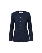 Veronica Beard Cynthia Tailored Denim Jacket - Midnight Wash