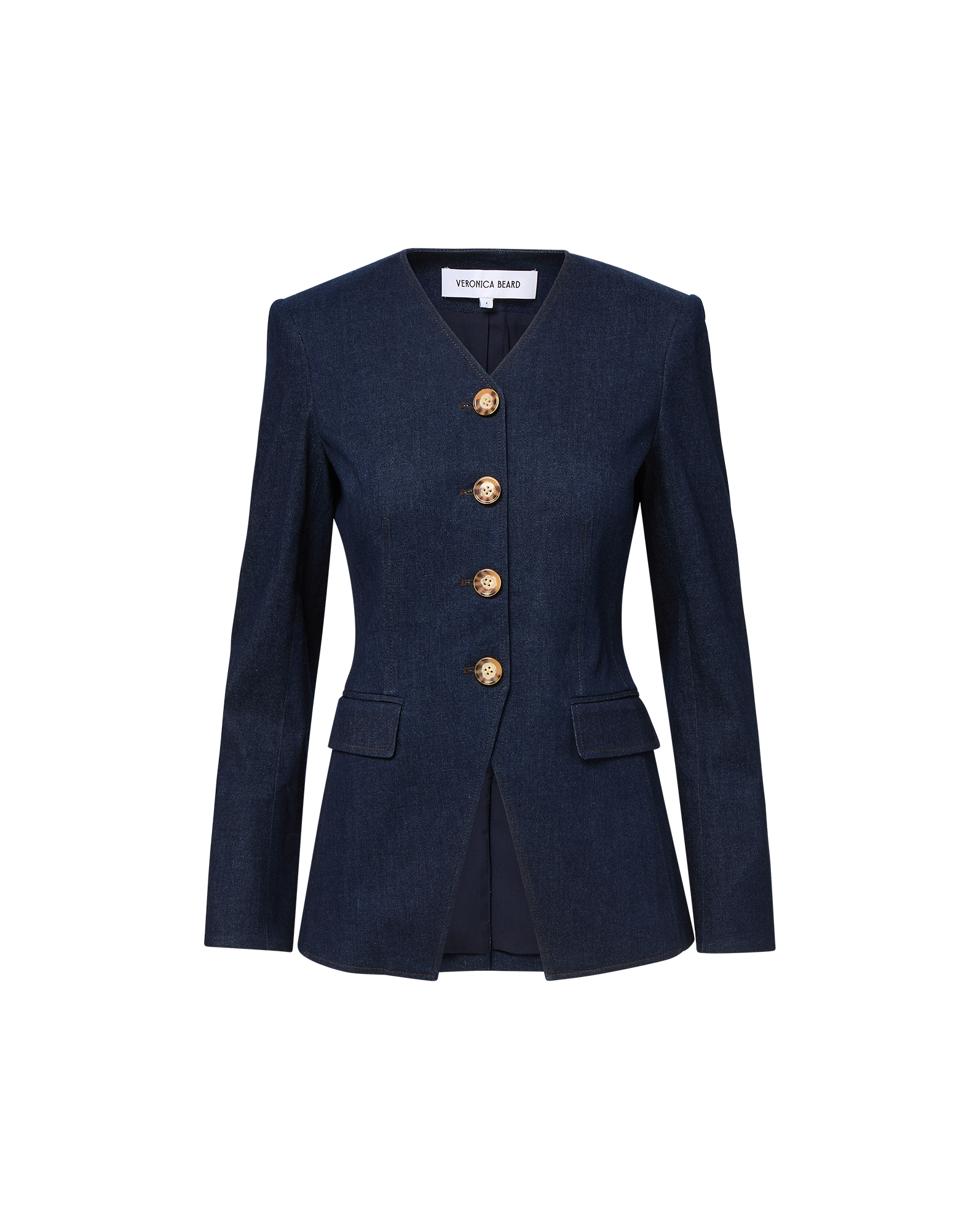 Veronica Beard Cynthia Tailored Denim Jacket - Midnight Wash