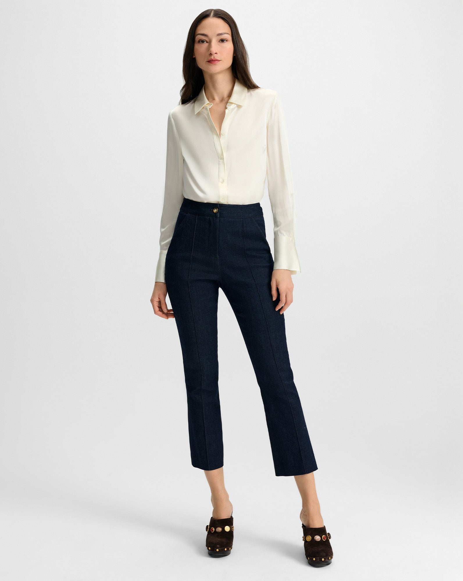 Veronica Beard Kimra Kick-Flare Pant - Midnight Wash