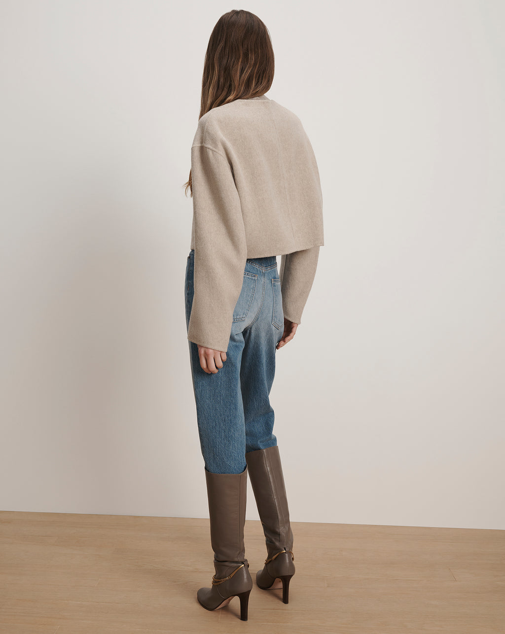 Veronica Beard Philips Cropped Jacket - Oatmeal Melange