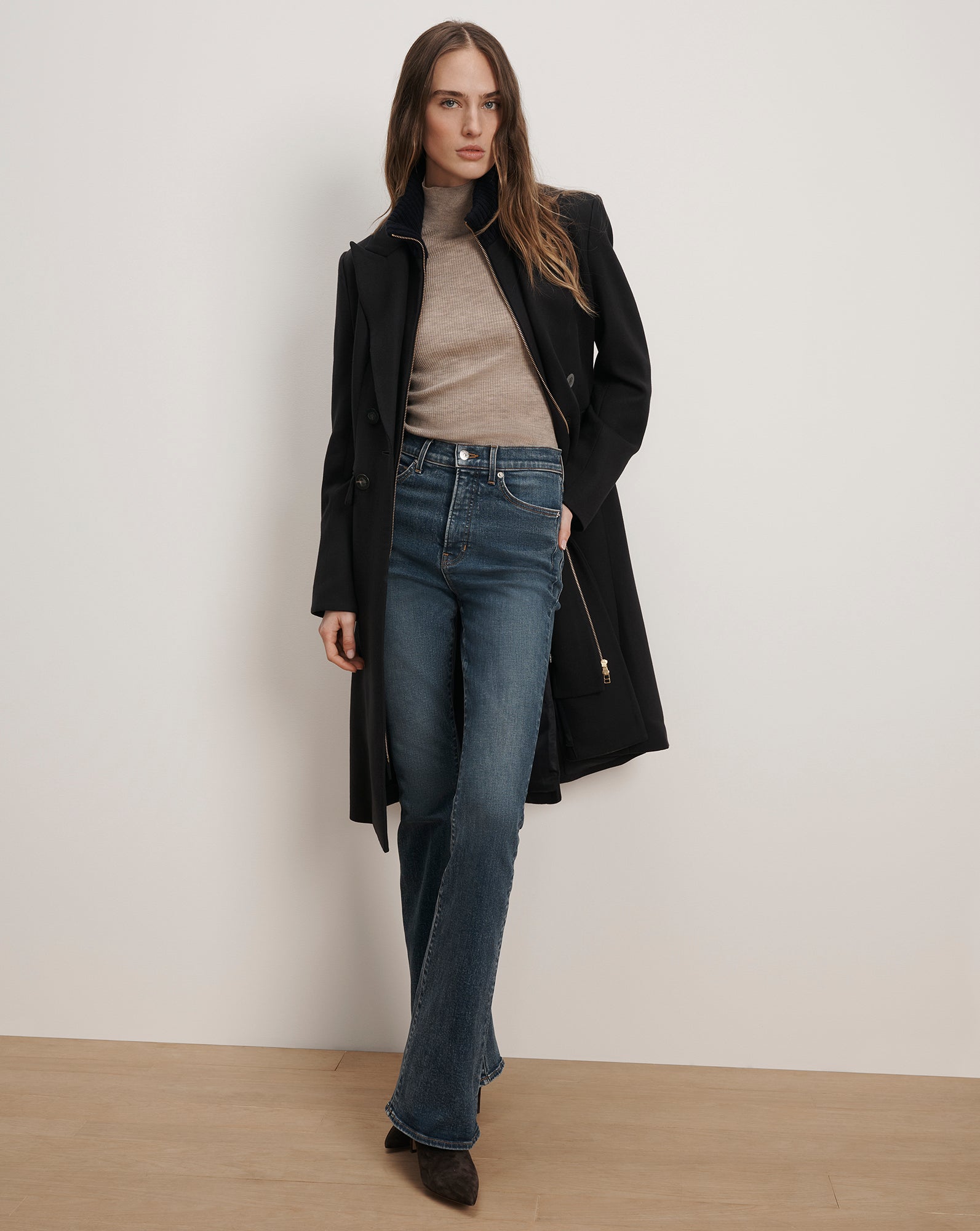 Veronica Beard Stryder Double-Breasted Dickey Coat - Navy