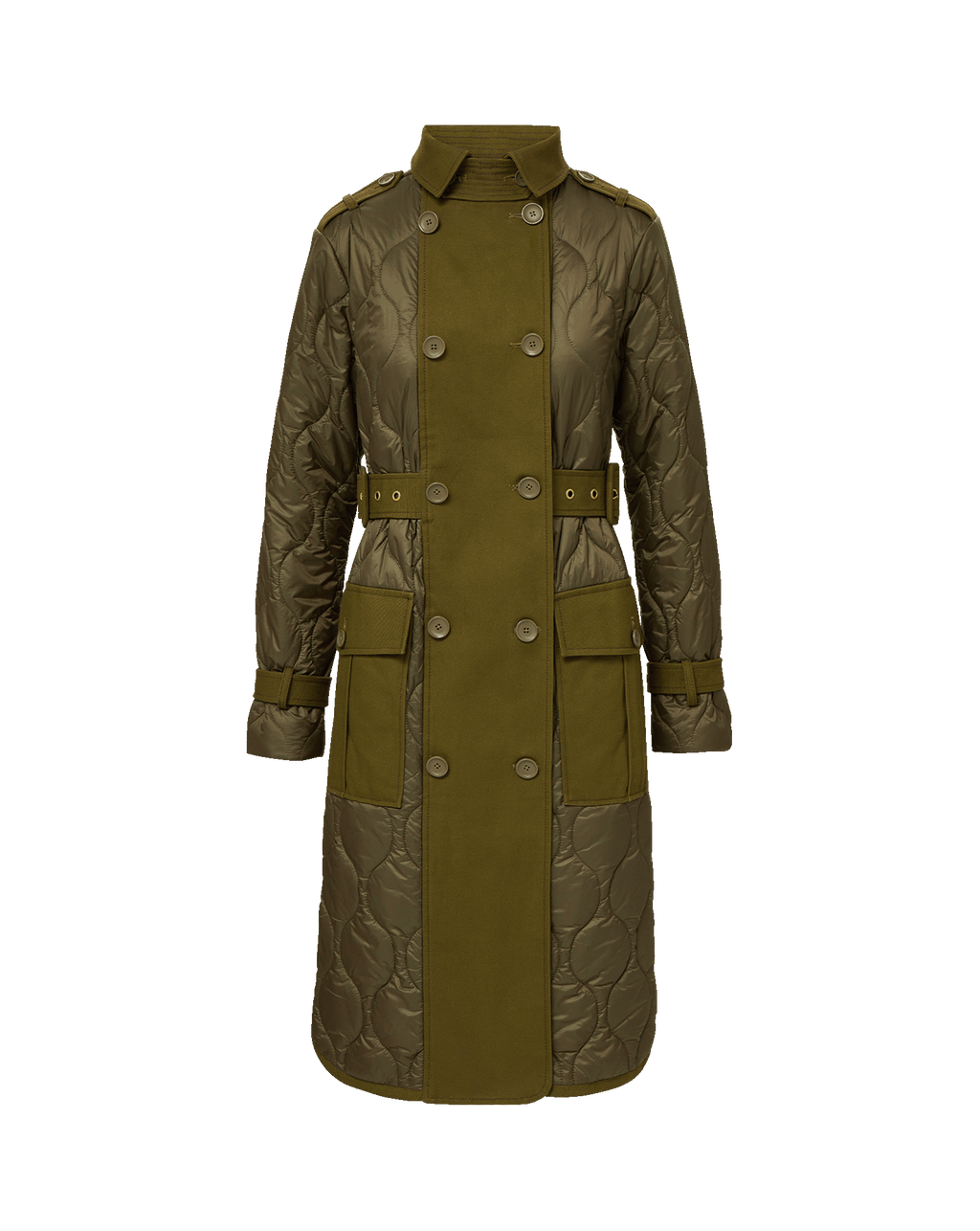 Veronica Beard Newberry Puffer Trench Coat Cypress