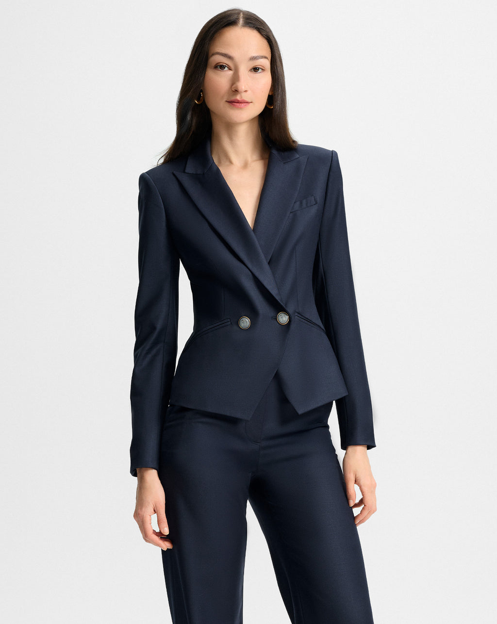 Veronica Beard Rickie Cropped Dickey Jacket - Navy
