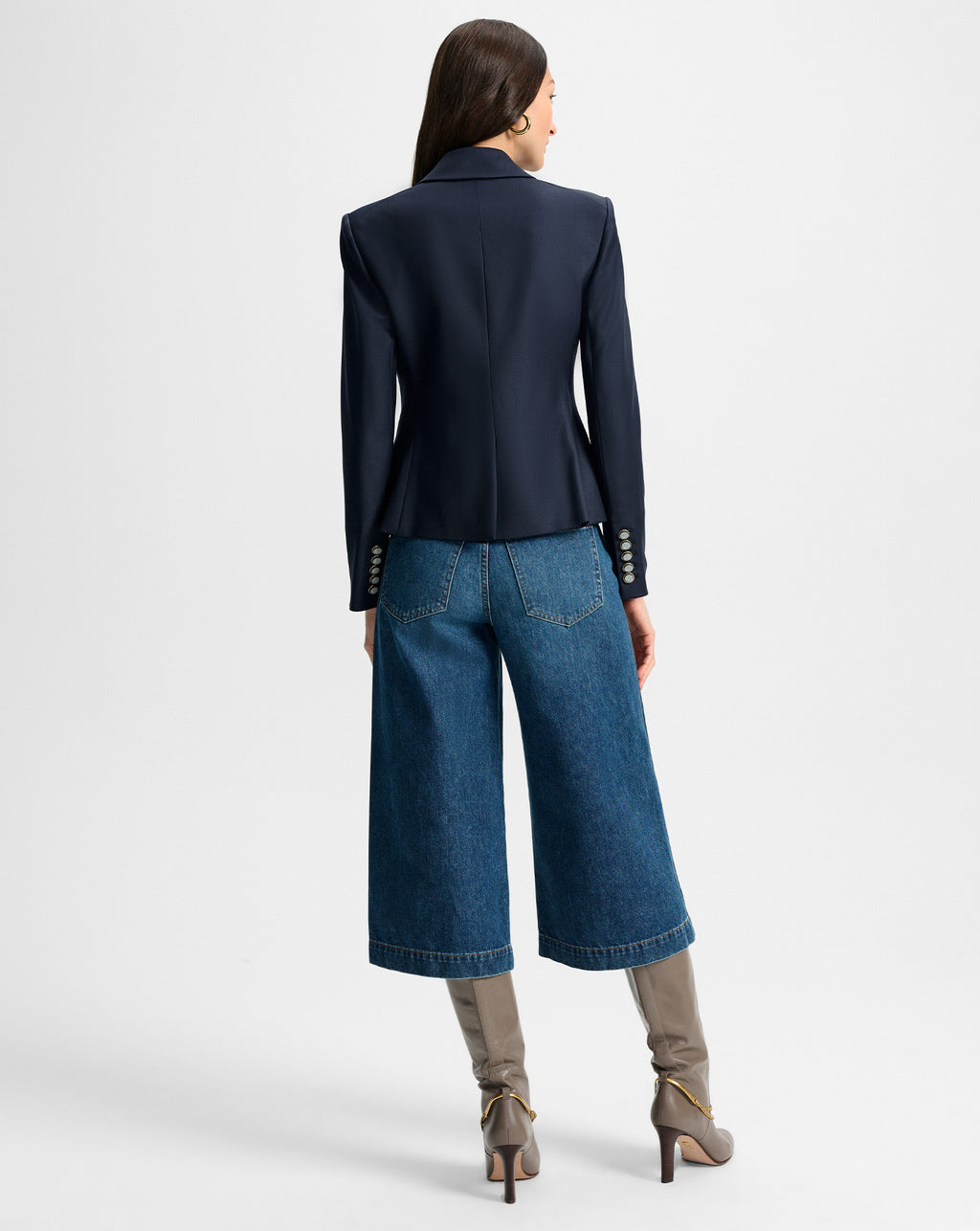 Veronica Beard Rickie Cropped Dickey Jacket - Navy