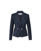 Veronica Beard Rickie Cropped Dickey Jacket - Navy