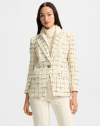 Veronica Beard Healy Tweed Dickey Jacket - Ecru Multi