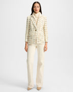 Veronica Beard Healy Tweed Dickey Jacket - Ecru Multi