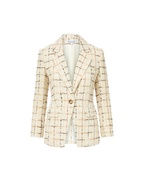 Veronica Beard Healy Tweed Dickey Jacket - Ecru Multi