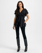 Veronica Beard Sammie Silk Blouse - Black