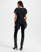 Veronica Beard Sammie Silk Blouse - Black