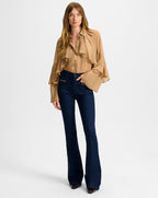 Veronica Beard Demaris Ruffled Button-Down Blouse - Brown Sugar