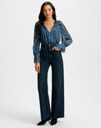 Veronica Beard Maxime Silk Blouse - Ocean/Black