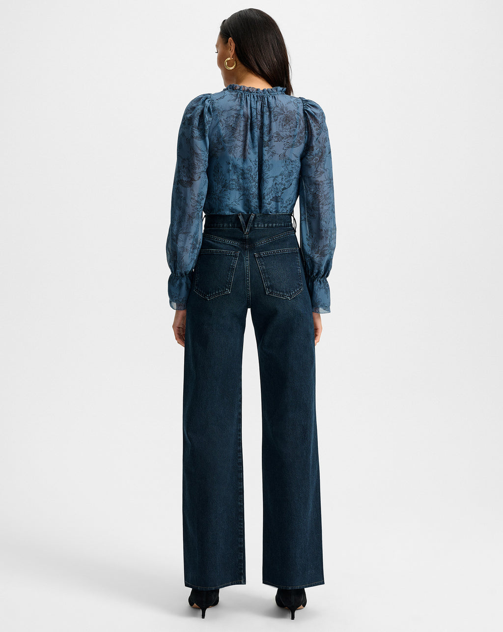Veronica Beard Maxime Silk Blouse - Ocean/Black