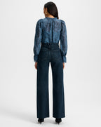 Veronica Beard Maxime Silk Blouse - Ocean/Black