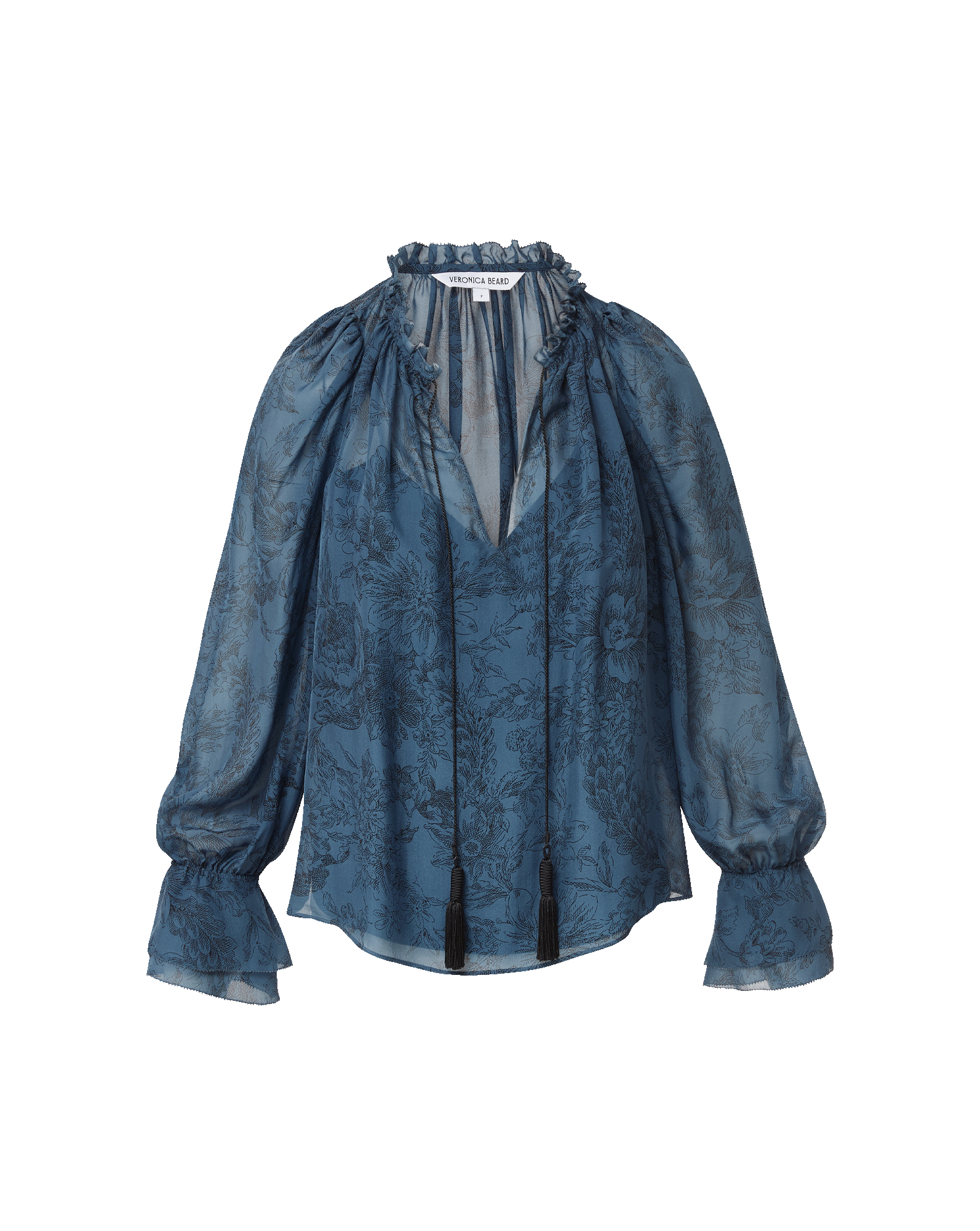 Veronica Beard Maxime Silk Blouse - Ocean/Black