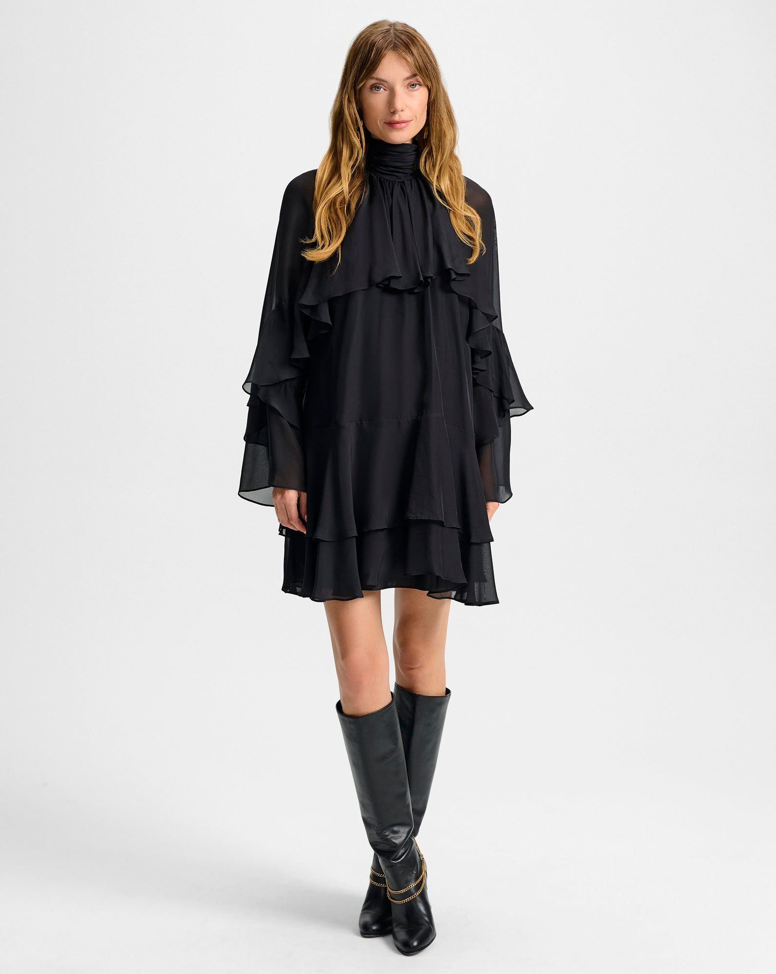 Veronica Beard Adlington Silk Mini Dress - Black