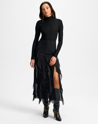 Veronica Beard Ava Silk Maxi Skirt - Black