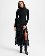 Veronica Beard Ava Silk Maxi Skirt - Black