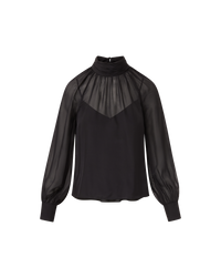 Veronica Beard Alyssa Silk Turtleneck Blouse - Black
