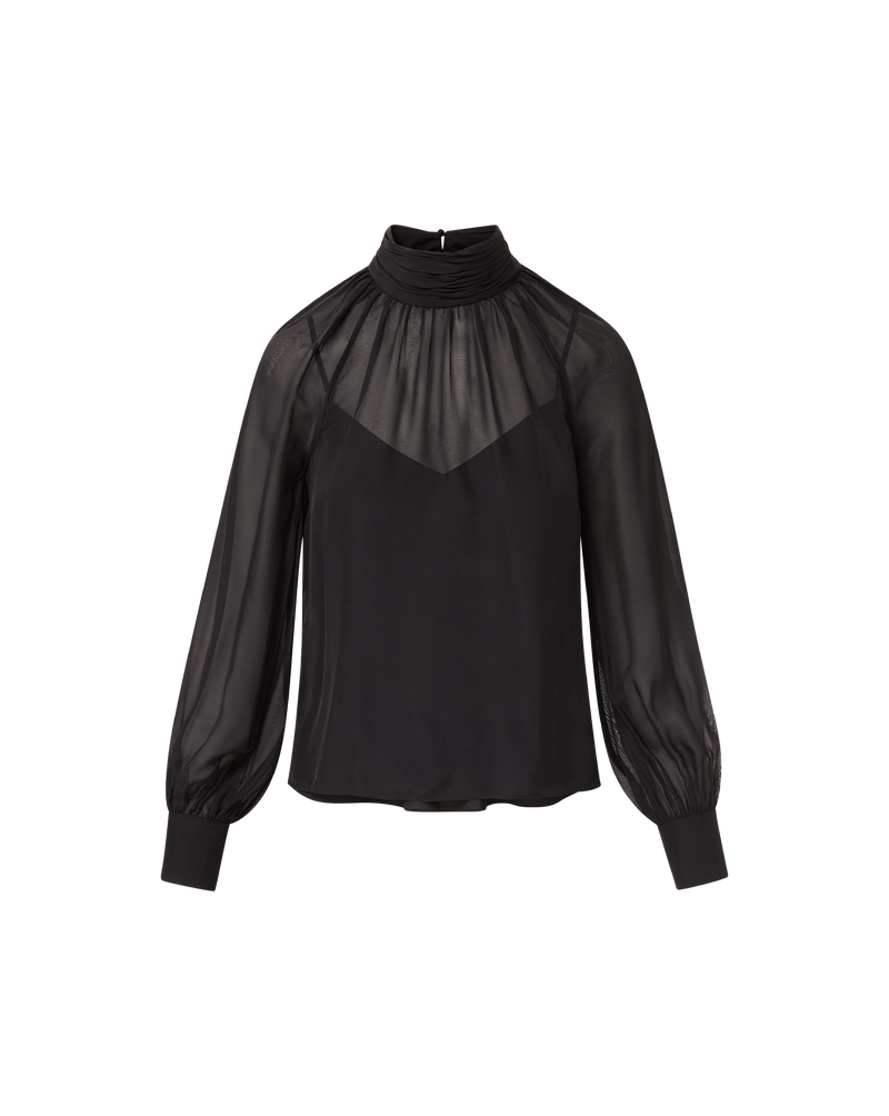 Veronica Beard Alyssa Silk Turtleneck Blouse - Black