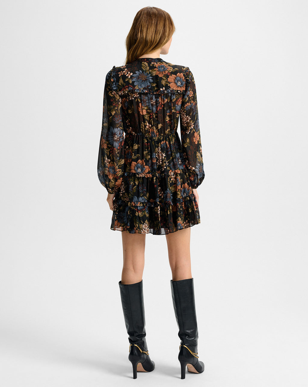 Veronica Beard Justine Silk Mini Dress - Black Multi