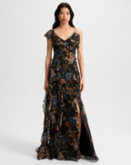 Veronica Beard Madeline Silk Maxi Dress - Black Multi