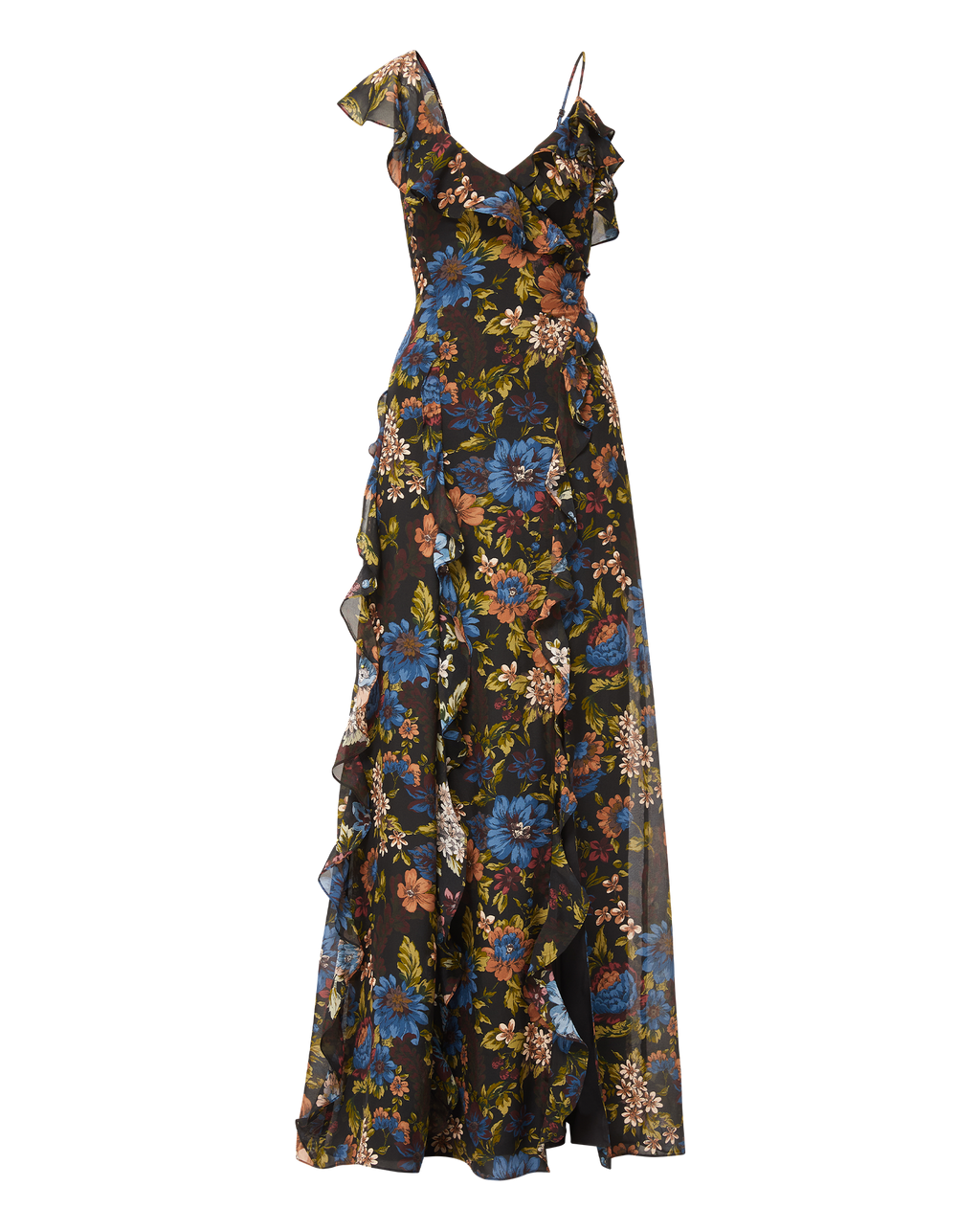 Veronica Beard Madeline Silk Maxi Dress - Black Multi