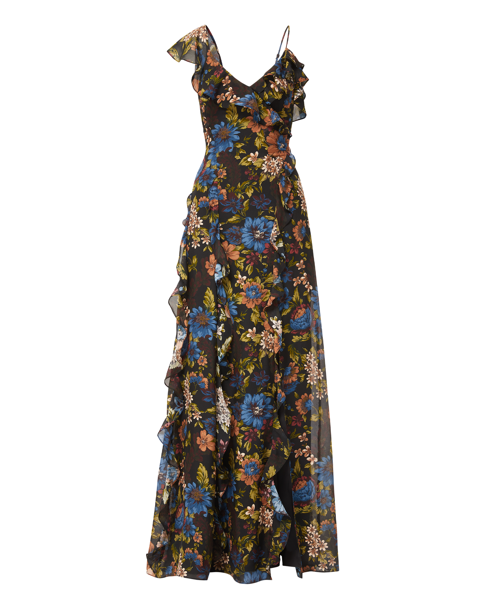 Veronica Beard Madeline Silk Maxi Dress - Black Multi