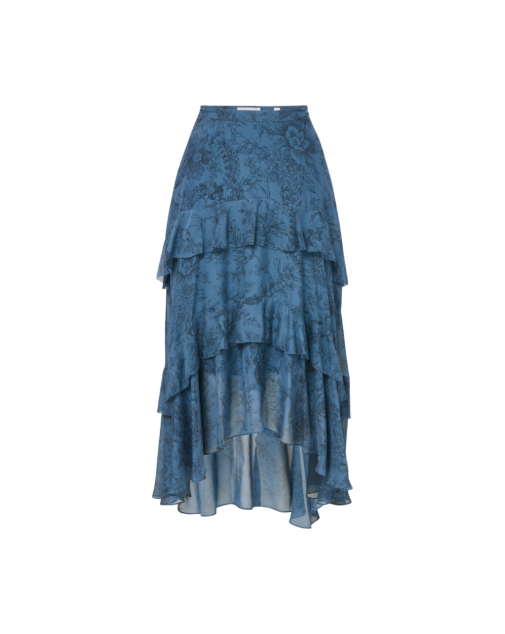Veronica Beard Graeme Silk Midi Skirt - Ocean/Black