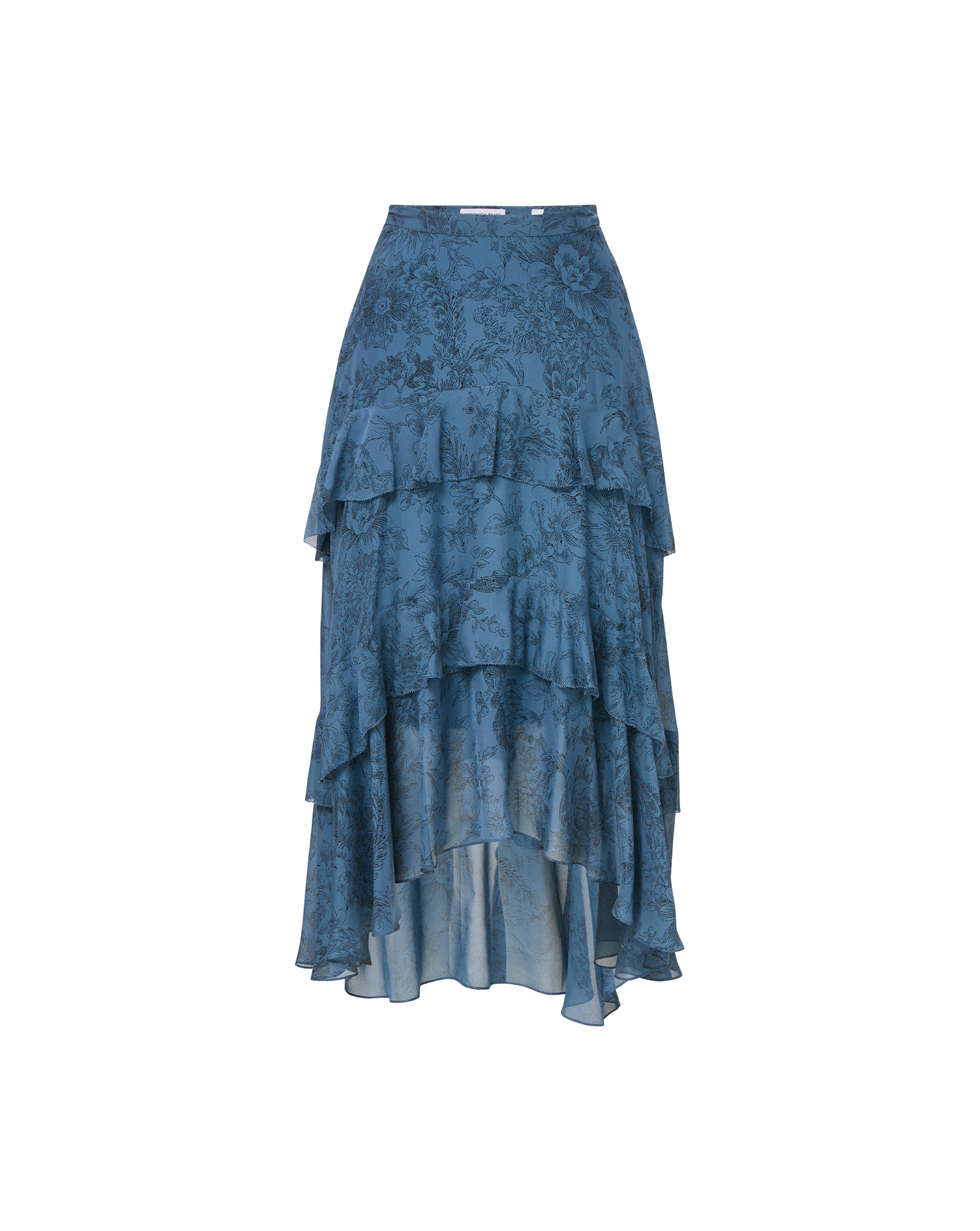Veronica Beard Graeme Silk Midi Skirt - Ocean/Black